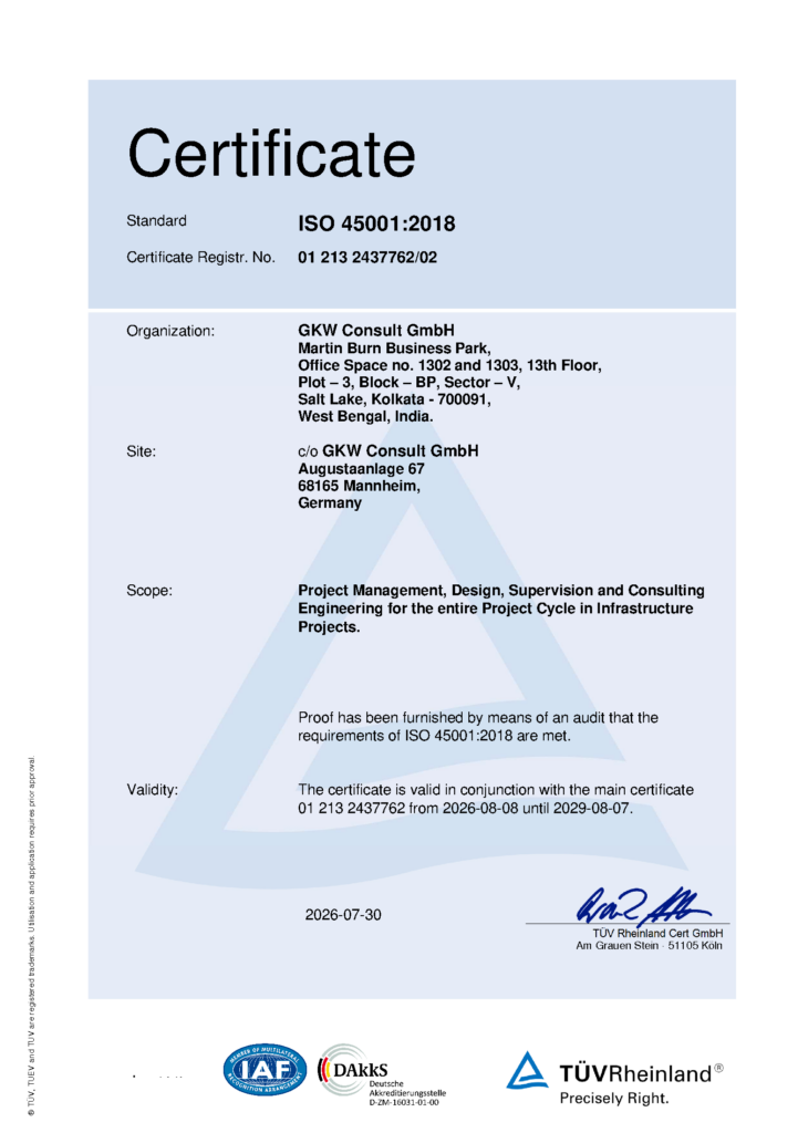 ISO 450012018 Certificate – GKW Consult GmbH